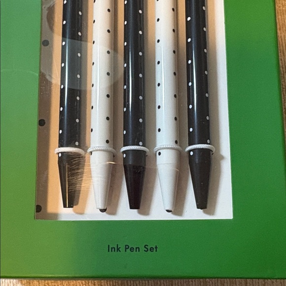 Kate Spade Black and White Polka Dot Pen Set - Picture 4 of 5